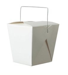 White Noodle Box with Handle 16oz - 50 pack