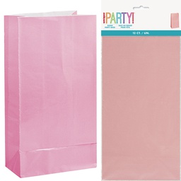 Pastel Baby Light Pink Paper Party Lolly Loot Bags 12 pack
