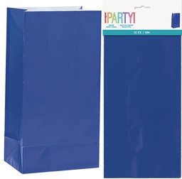 Royal Blue Paper Party Lolly Loot Bags 12 pack