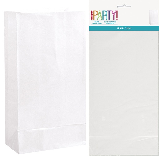 White Paper Party Lolly Loot Bags 12 pack