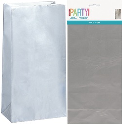Silver Paper Party Lolly Loot Bags 10 pack