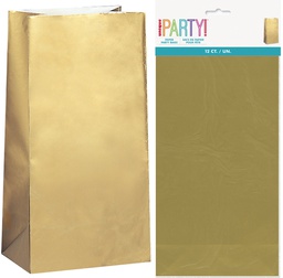 Gold Paper Party Lolly Loot Bags 10 pack