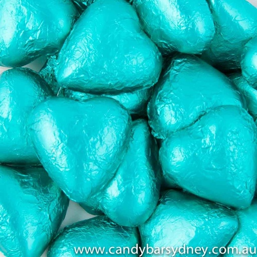 Teal Belgian Chocolate Hearts 500g - 5kg