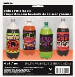 Scary Soda Bottle Labels 4 pack