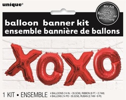 xOxO Red Foil Balloon Airfill Haning Banner 2.74m