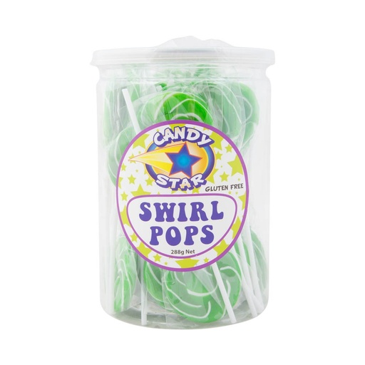 Green Mini Swirl Lollipops 24 pack (288g)