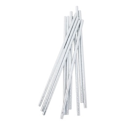 Metallic Silver Straws 10 Pack