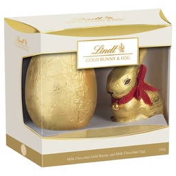 Lindt Gold Easter Bunny with Milk Chocolate Egg 240g