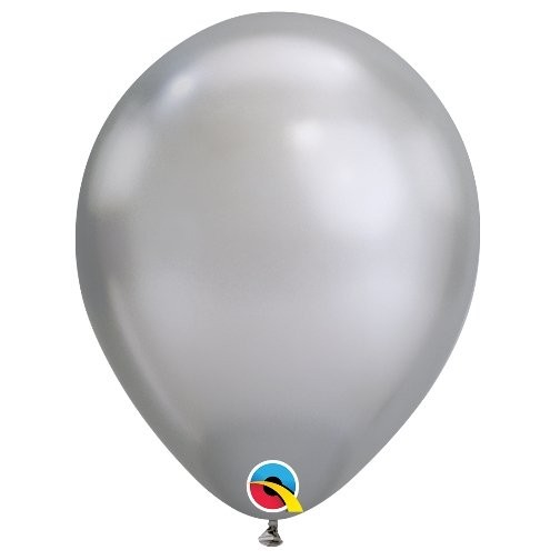 Chrome Silver Latex Balloons 28cm