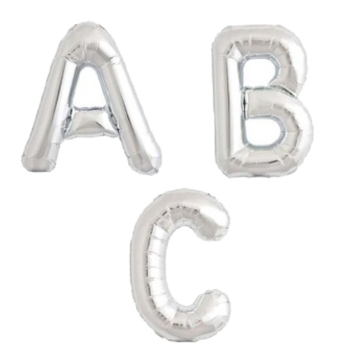 Silver Jumbo Letter Foil Balloons