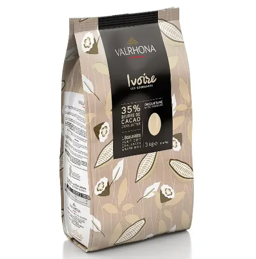 Valrhona Ivoire 35% White Couverture Chocolate Feves - Candy Bar