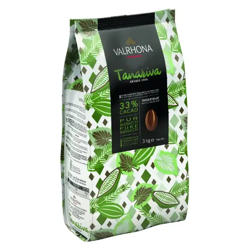 Valrhona Tanariva 33% Milk Couverture Chocolate Feves 3kg