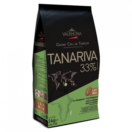 Valrhona Tanariva 33% Milk Couverture Chocolate Feves 3kg