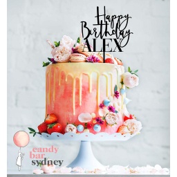 Custom Happy Birthday with Name Birthday Cake Topper