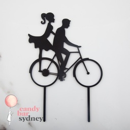 Cycling Couple Wedding Cake Topper
