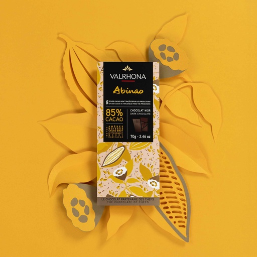 Valrhona Noir Abinao 85% Dark Chocolate Bar 70g x12