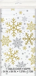 Silver and Gold Snowflake Tablecover