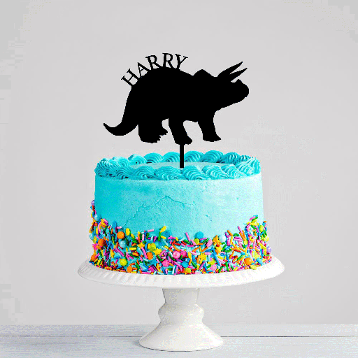 Personalised Triceratops Dinosaur Cake Topper