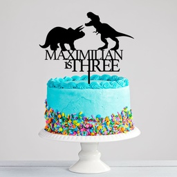 Custom Dinosaurs Name &amp; Age Birthday Cake Topper