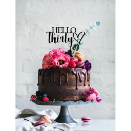 Hello Thirty 30th Birthday Cake Topper - Style 1