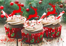 Christmas Reindeer Cupcake Toppers 5 Pack