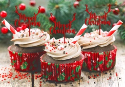 Merry Christmas Cupcake Toppers 5 Pack