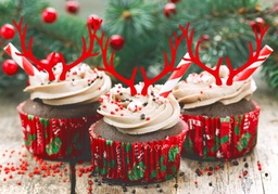 Christmas Reindeer Antler Cupcake Toppers 5 Pack