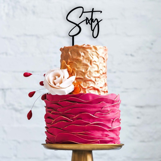 Sixty 60th Birthday Cake Topper - Style 2