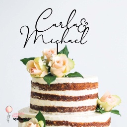 Custom Couple Names Wedding Cake Topper Style 5