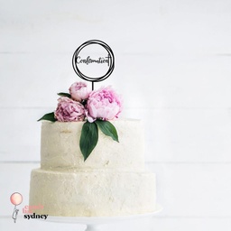 Round Swirl Confirmation Cake Topper