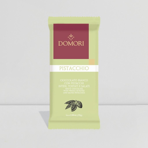 Domori Pistacchio - White Chocolate Bar With Whole Pistachios 75g (Best Before: 31/10/21)