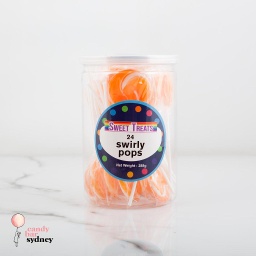 Orange Mini Swirl Lollipops 24 pack (288g)