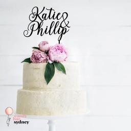 Couples Names Wedding Cake Topper - Style 7
