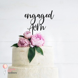 Custom Initials and Engaged Cake Topper