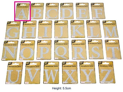 [CB62148] Adhesive Rhinestone Letter A