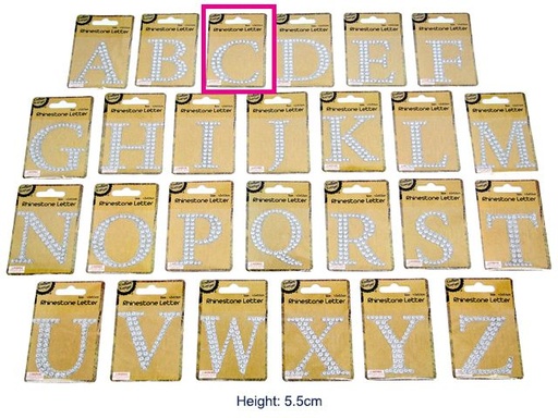 [CB62150] Adhesive Rhinestone Letter C