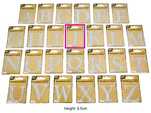 [CB62157] Adhesive Rhinestone Letter J