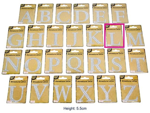 [CB62159] Adhesive Rhinestone Letter L