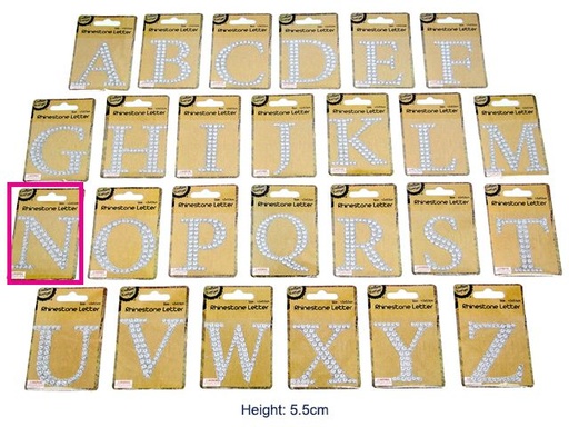 [CB62161] Adhesive Rhinestone Letter N