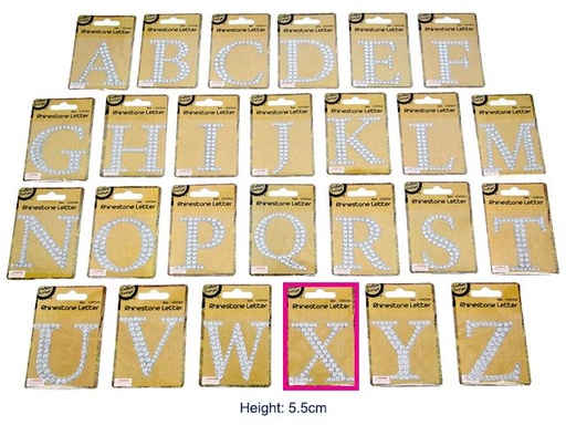 [CB62171] Adhesive Rhinestone Letter X