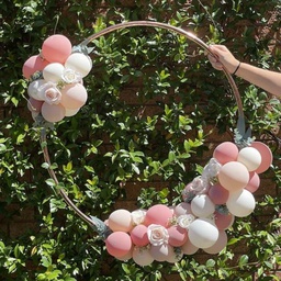 [CB69549] Balloon Hoop 70cm with Silk Flowers and Greenery