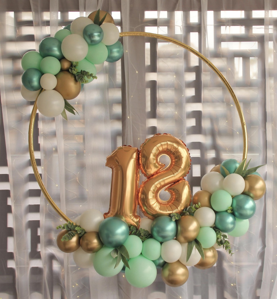 Balloon Hoop Decoration 70cm with Mini Foil Numbers
