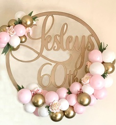 [CB69551] Personalised Wooden Balloon Hoop Decoration 70cm