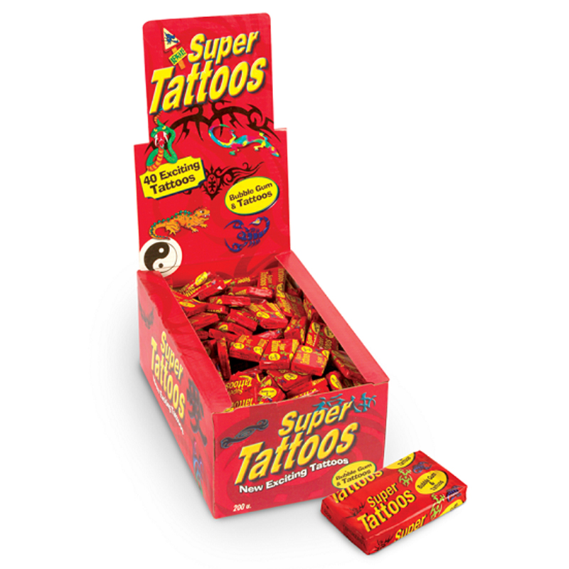 Super Tattoos Gum 200 Pack - Candy Bar Sydney