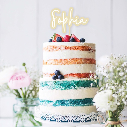 Double Layer Personalised Name Cake Topper - Style 3