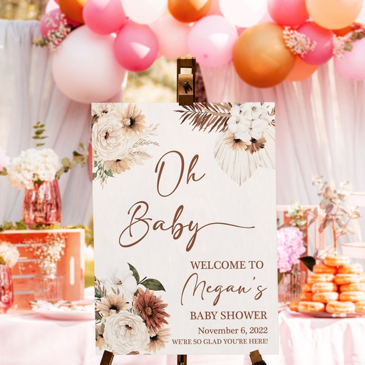Boho Baby Shower Welcome Sign