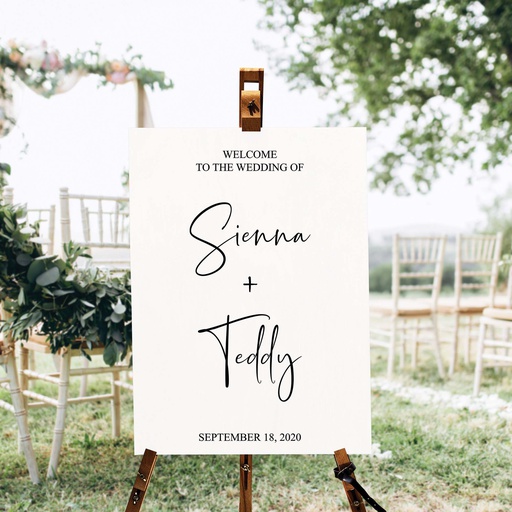 Rectangle Wedding Welcome Sign - Style 4