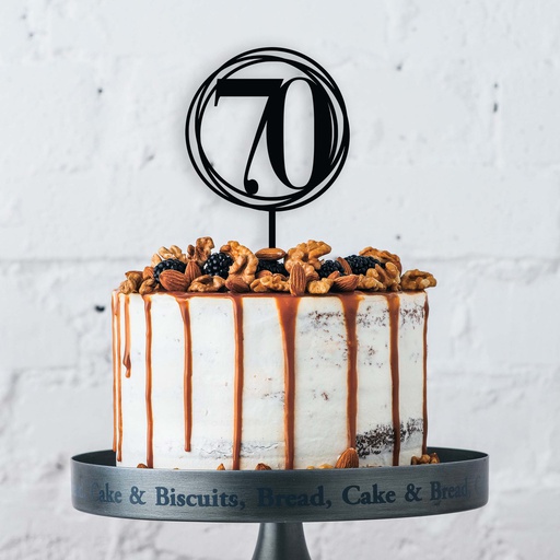 Swirl 70 Seventieth Birthday Cake Topper