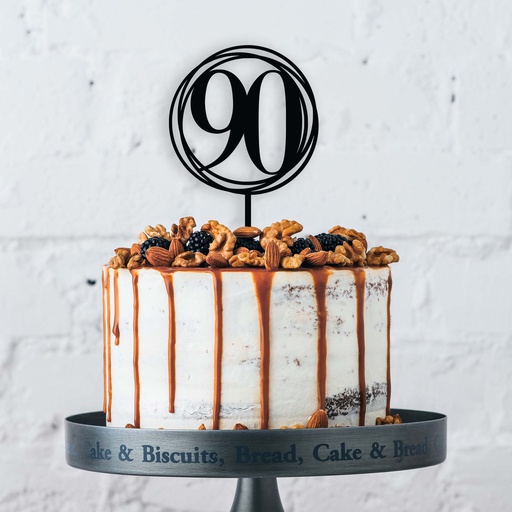 Swirl 90 Ninetieth Birthday Cake Topper