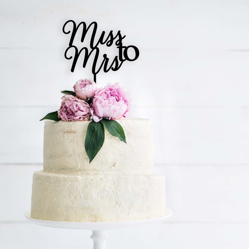 Miss to Mrs Wedding Cake Topper - Style 2